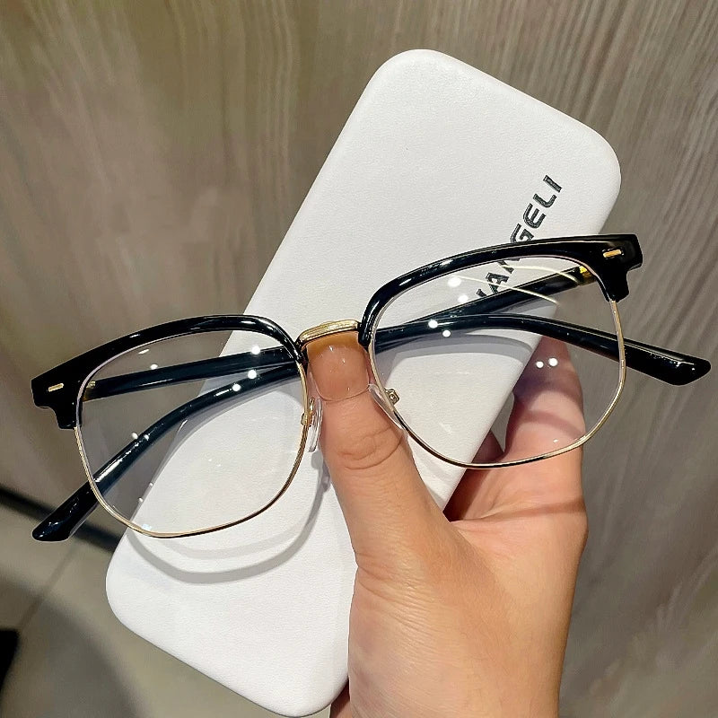 Square Metal Photochromic Glasses | Myopia Lens Options