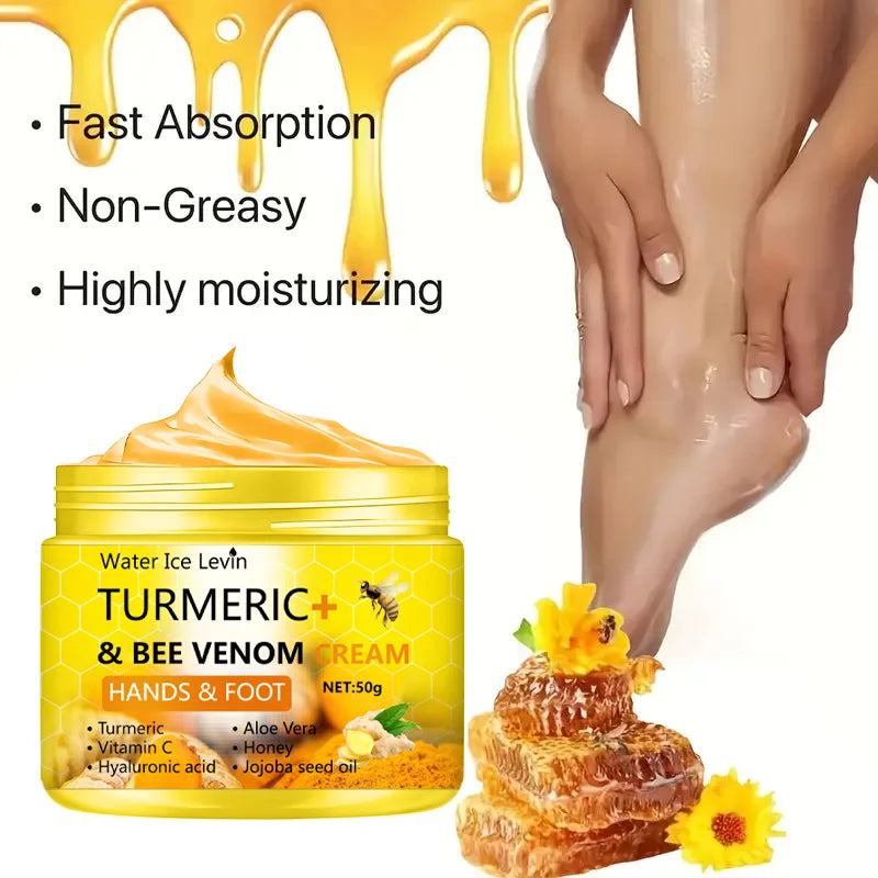 Turmeric & Bee Venom Hand & Foot Crack Repair Cream – Deep Moisturizing Dead Skin Removal | 50g