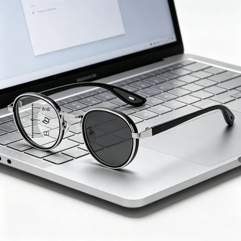 Round Progressive Photochromic Reading Glasses | +1.00 to +4.00
