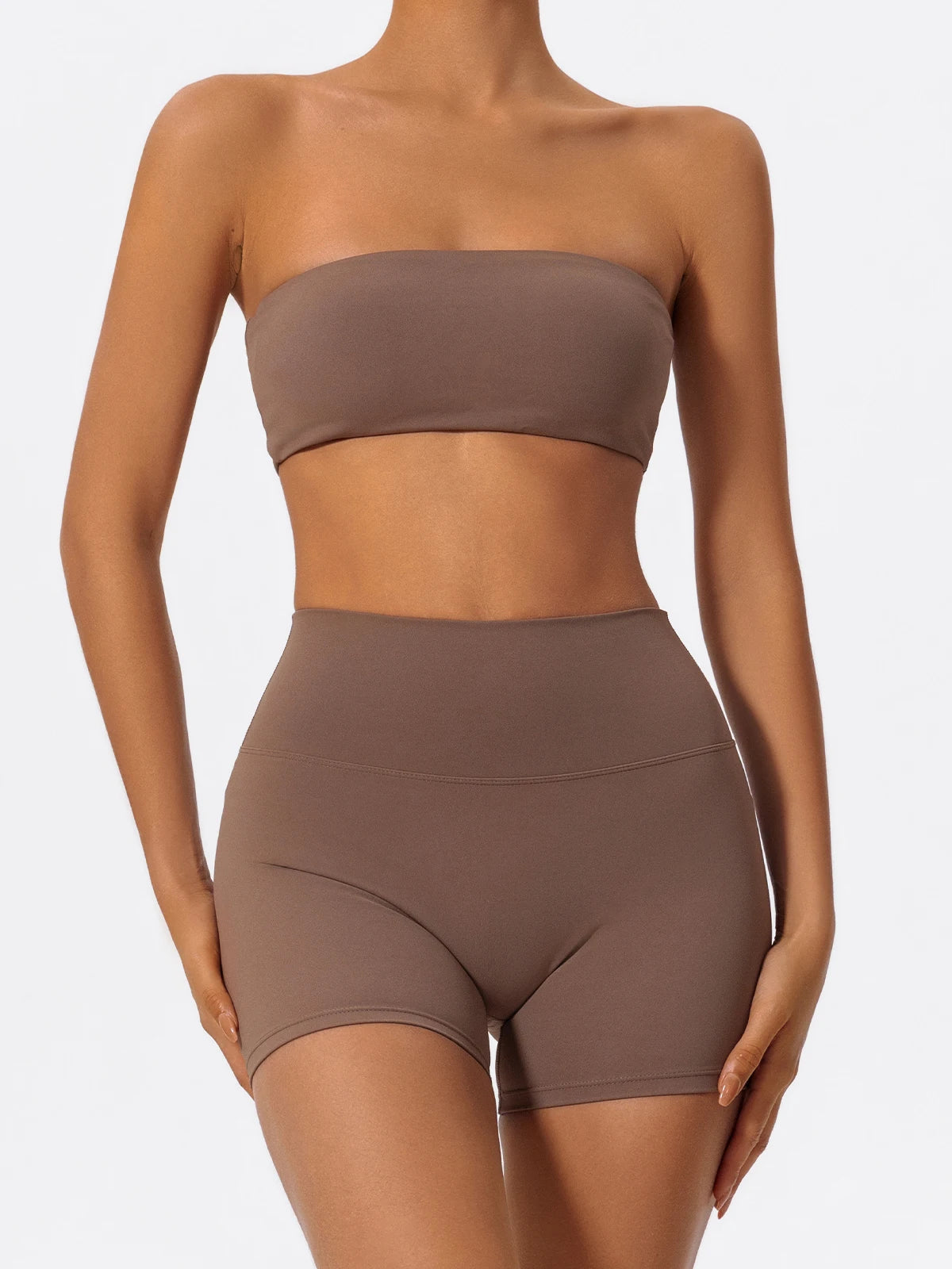 Women’s 2-Piece Workout Set – Strapless Sports Bra & Leggings for Yoga, Gym & Running