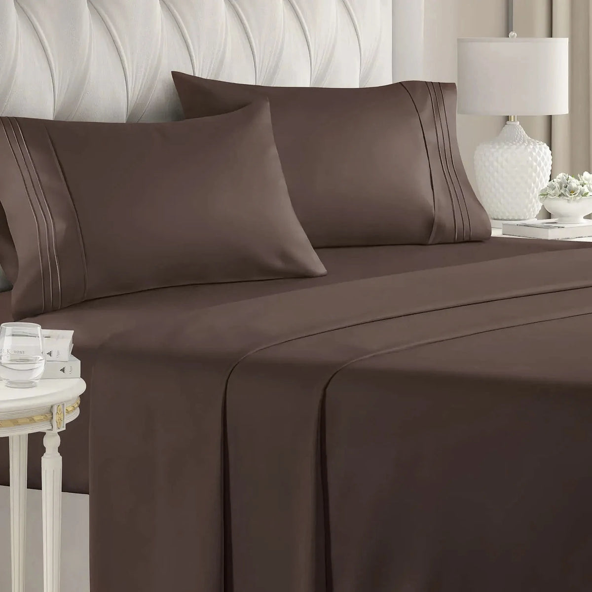 4-Piece Brushed Microfiber Bed Sheet Set with Deep Pockets