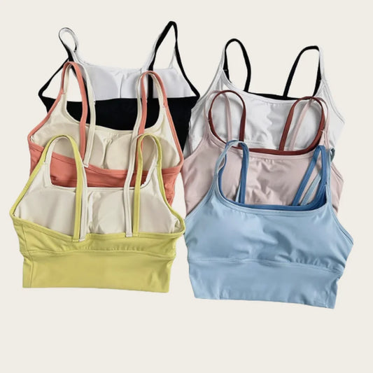 Women's Shockproof Gathering Sports Bra – Quick-Dry Suspender Vest | Yoga Fitness Running