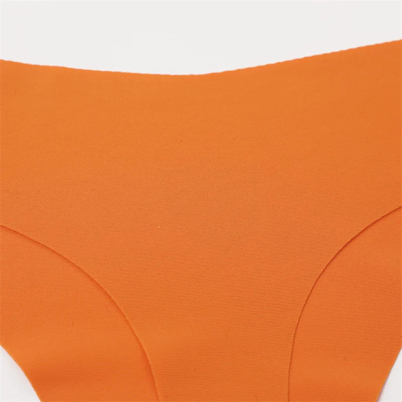 3Pcs/Set Women Seamless Panties Sexy V-Waist Thongs G-String Ultra-thin Lingerie Female Ice Silk Underwear Soft Underpants
