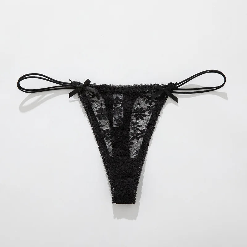 Women's Lace Bow Low-Rise Panties – Sexy Breathable Everyday Underwear
