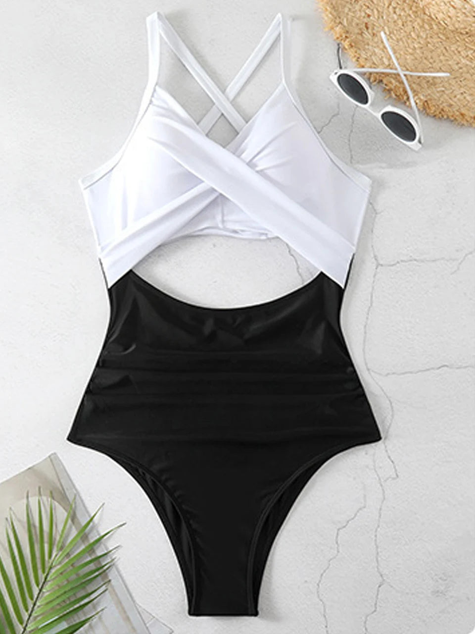 Ruched One-Piece Swimsuit for Women – Solid Color Bodysuit | Adjustable Straps | S–XXL