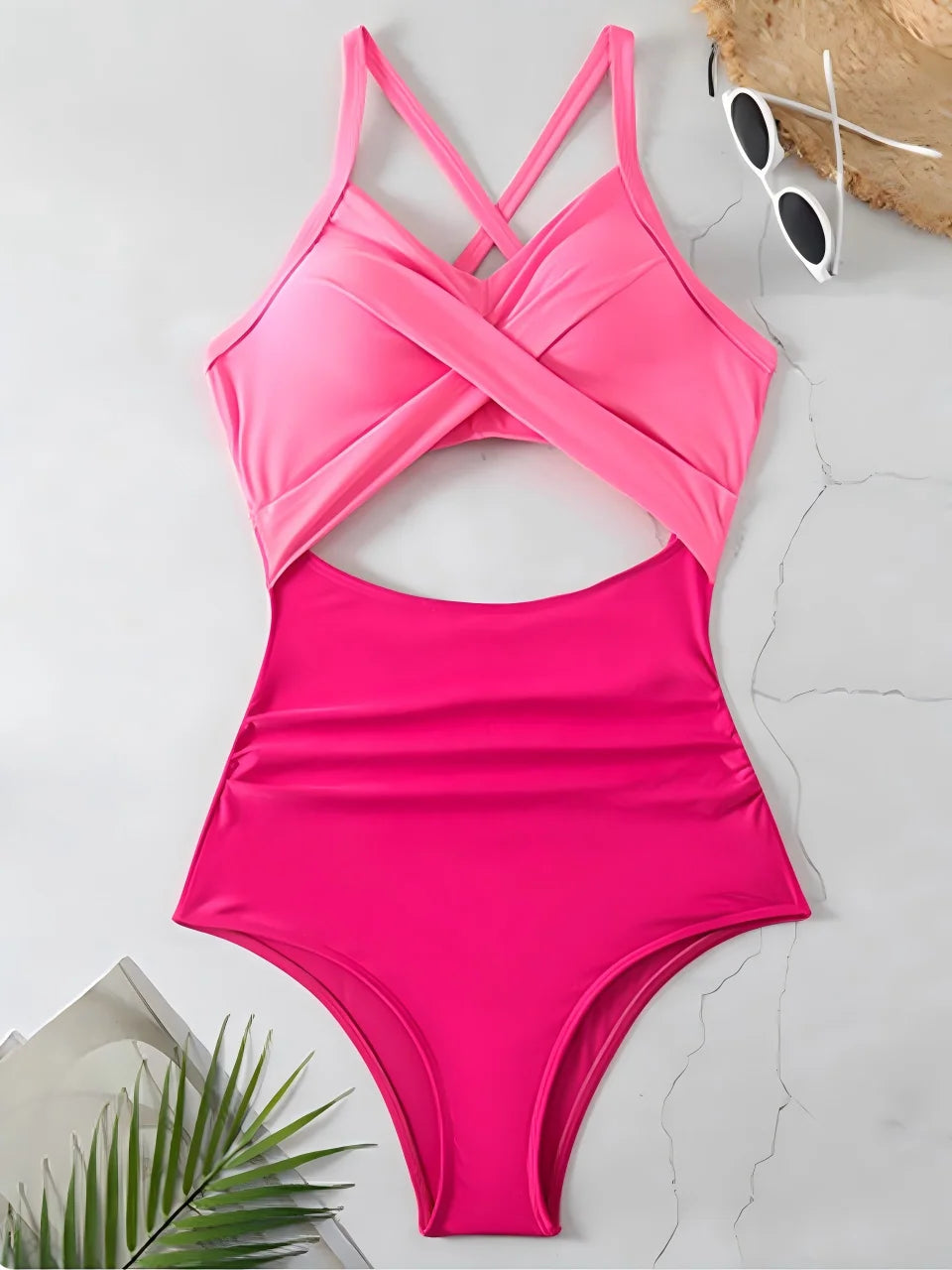 Ruched One-Piece Swimsuit for Women – Solid Color Bodysuit | Adjustable Straps | S–XXL