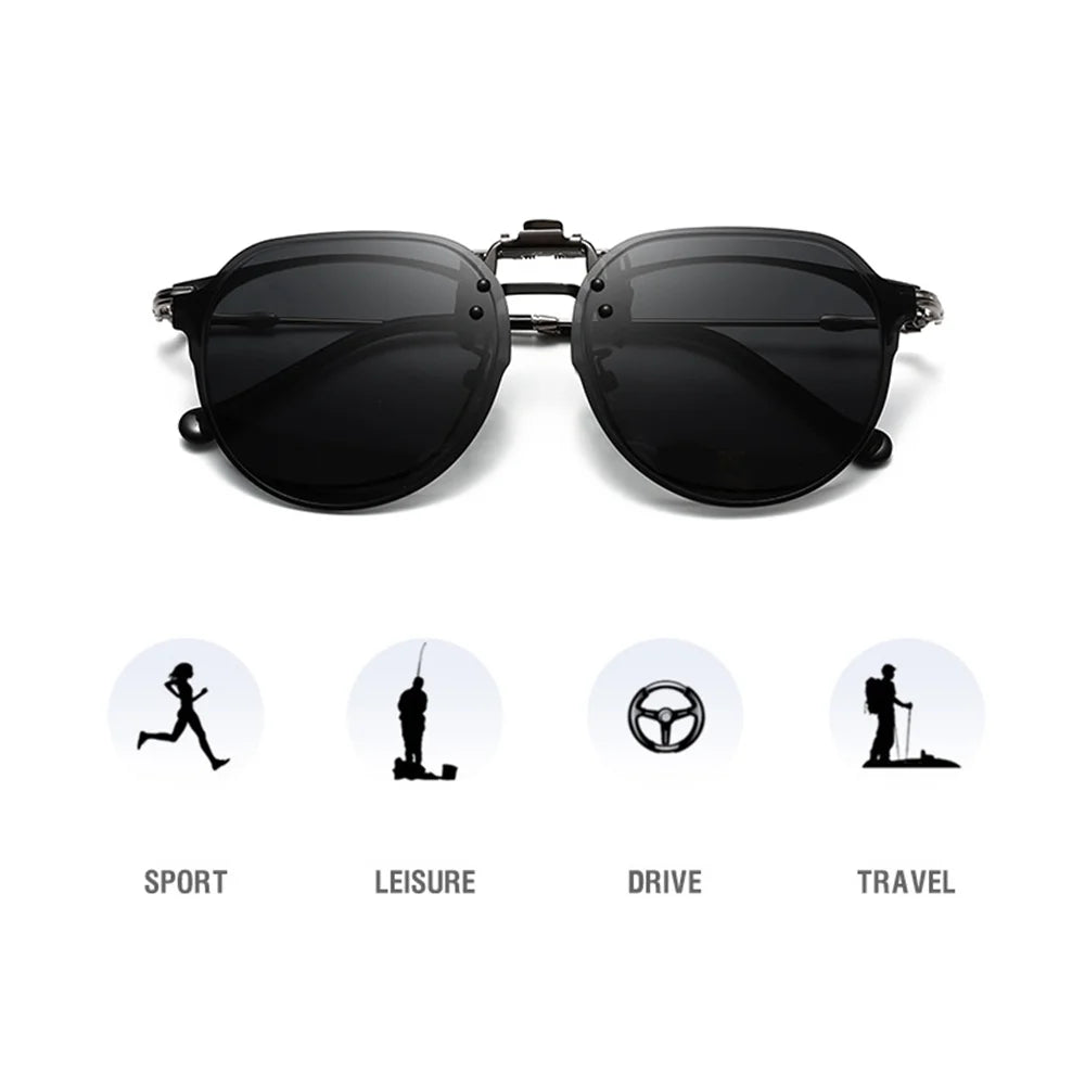 Flip-Up Clip-On Sunglasses | Colored Lens Options