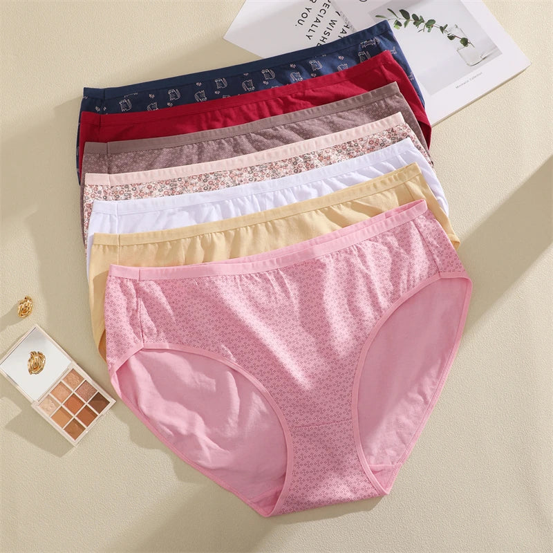 3-Pack Cotton High Waist Briefs — Plus Size XL–4XL Breathable Panties