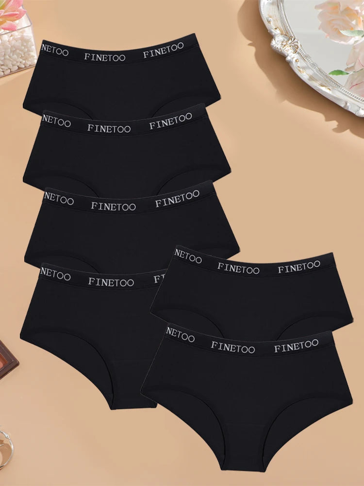 6-Pack Cotton Logo Waistband Bikini Briefs — Low-Rise Breathable Sport Panties