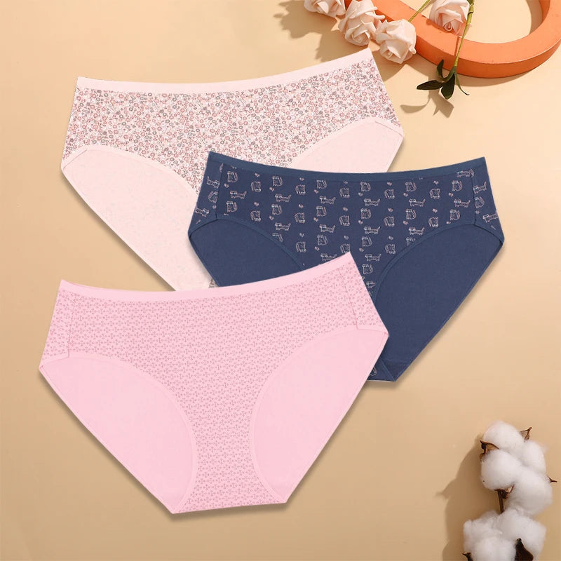 3-Pack Cotton High Waist Briefs — Plus Size XL–4XL Breathable Panties