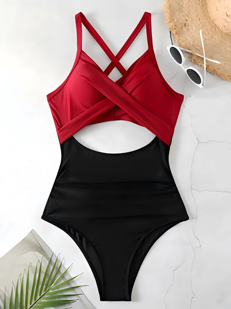 Ruched One-Piece Swimsuit for Women – Solid Color Bodysuit | Adjustable Straps | S–XXL