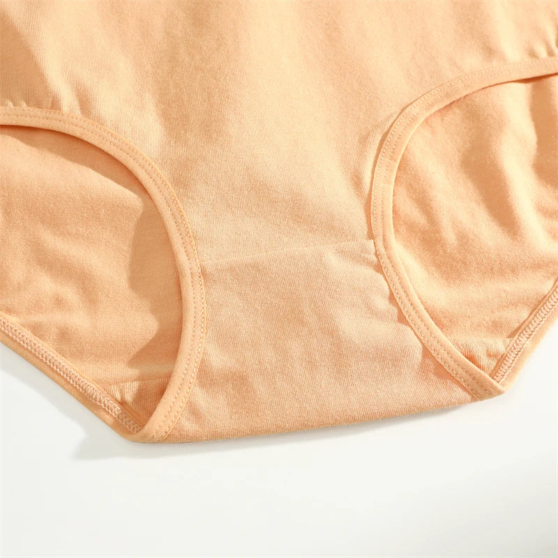 FINETOO 4Pcs Cotton High Waist Seamless Underwear Women's Breathable Elastic Belts Panties Plus Size Comfortable Lingerie S-XXL
