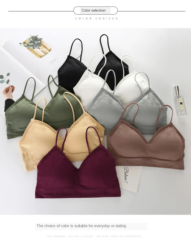 Women's Backless V-Neck Sports Bra – Seamless Push-Up Bralette | Yoga & Sleep