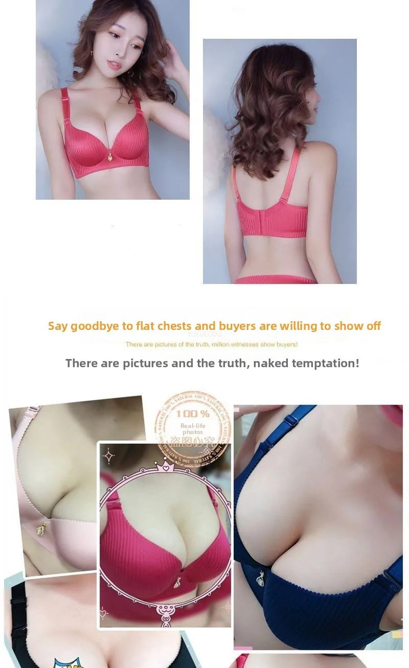 Women's 10CM Extreme Push Up Bra | Side Smoothing Wireless Lift for AA/A/B Cup | Seamless Breathable Bra for Small Flat Chest (32–38 / 70–85)