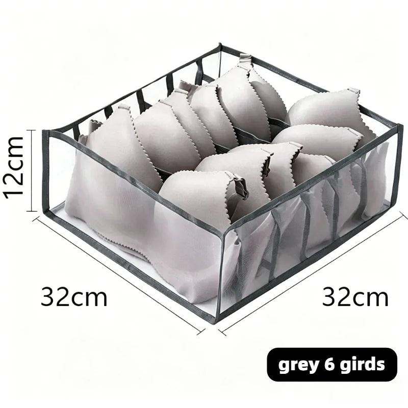Clothes Organizer for Socks Home Separated Underwear Storage Box Bra Organizing Breathable Mesh Bag Foldable Laundry Basket