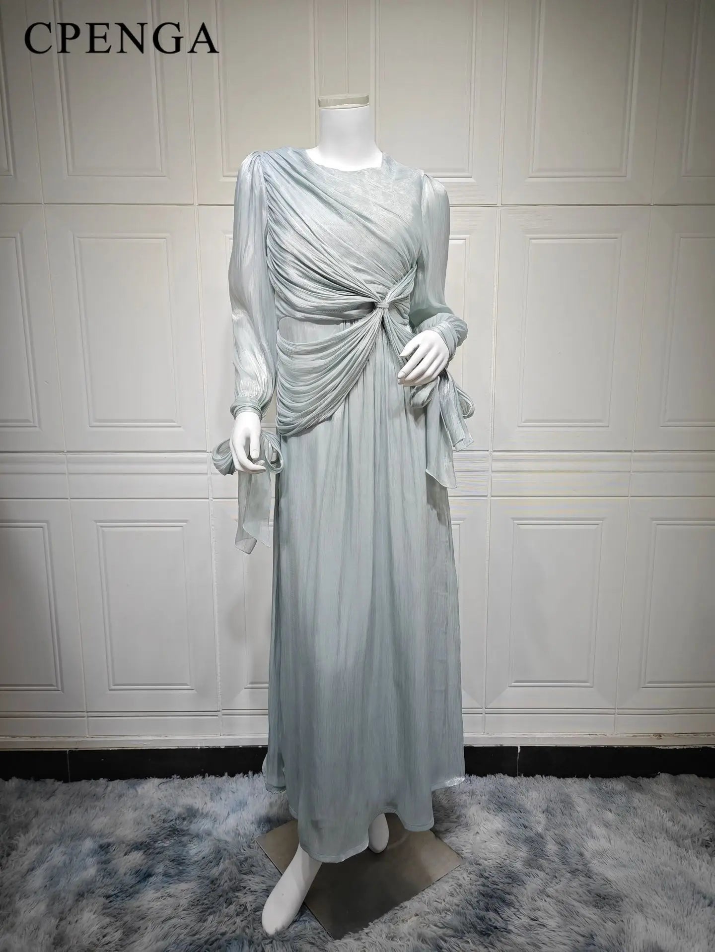 Ramadan Arabic Muslim Modest Satin Abaya for Women Elegant Eid Dubai Fit-and-flare Dress Islam Holiday Outfit Turkey Kaftan Robe