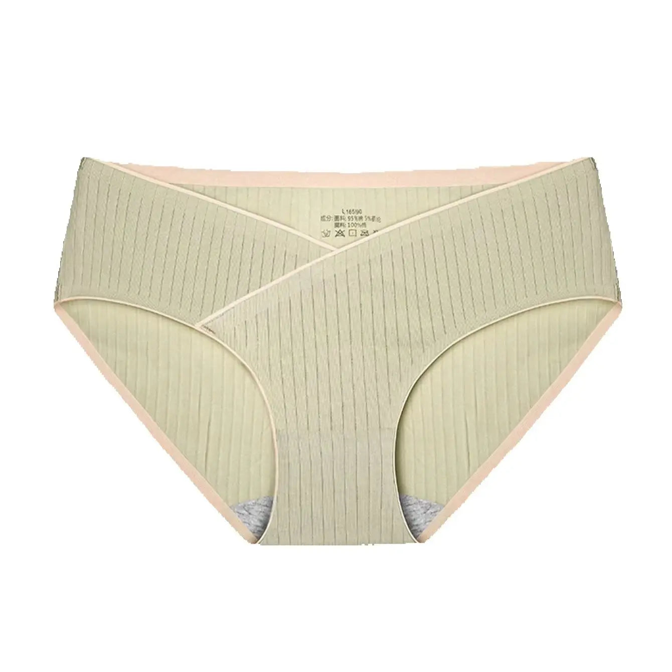 3Pcs Ribbed Cotton Maternity Underwear Low Rise V Waist  Soft Pregnancy Briefs , Ideal Summer Daily Wear Maternity Panties