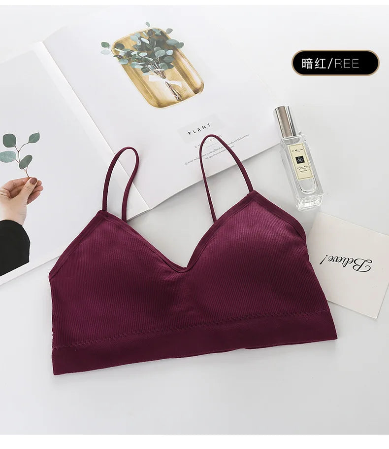 Women's Backless V-Neck Sports Bra – Seamless Push-Up Bralette | Yoga & Sleep