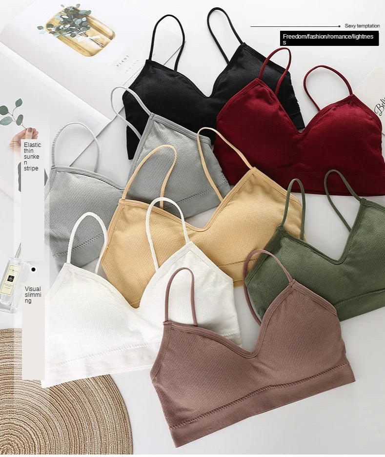 Women's Backless V-Neck Sports Bra – Seamless Push-Up Bralette | Yoga & Sleep