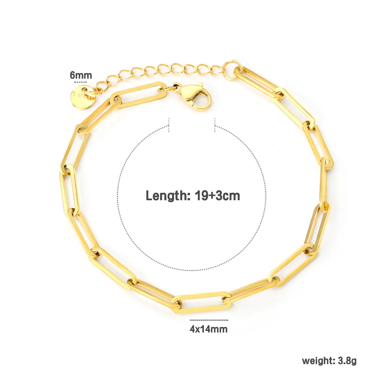 Blade Chain Bracelet – 18K Gold-Plated Snake Chain Stainless Steel Wrist Bracelet for Women