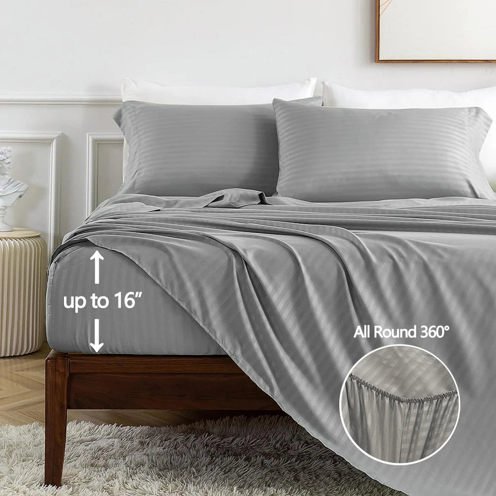 4-Piece Microfiber Sheet Set with Deep-Pocket Fitted Sheet