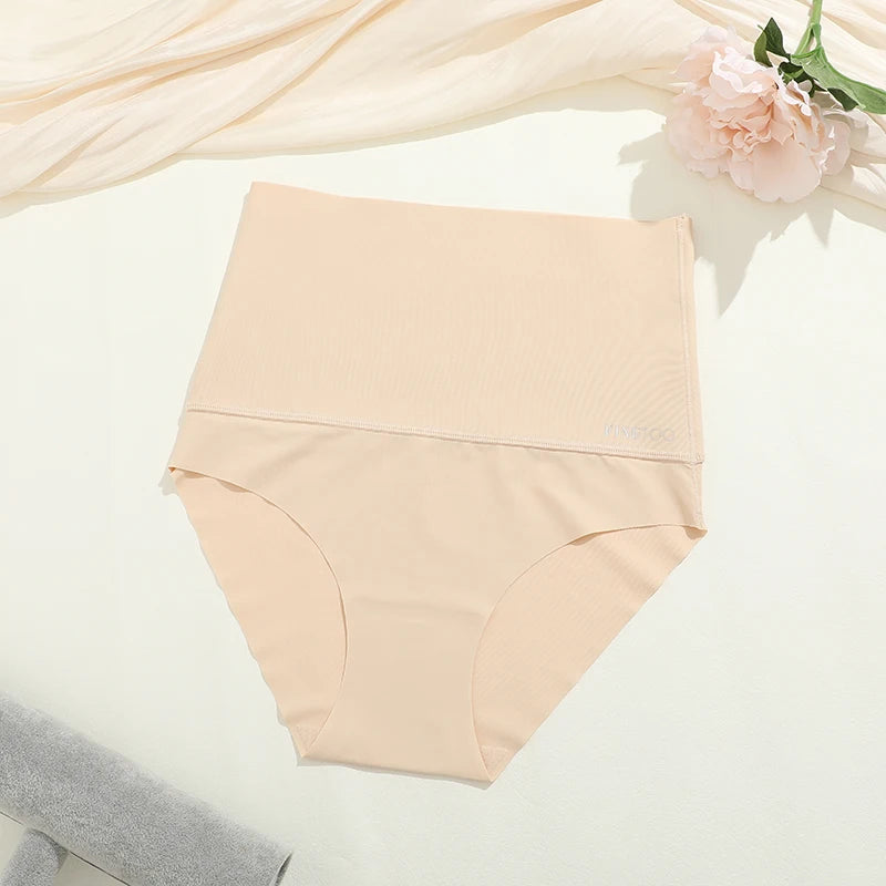 FINETOO Seamless High Waist Panties Women's Abdomen Hip Lift Briefs Body Shaping Lingerie Pants Plus Size Breathable Underwear