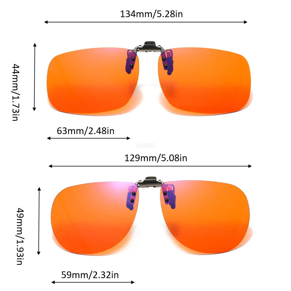 Orange Flip-Up Clip-On Lenses | Pilot or Square