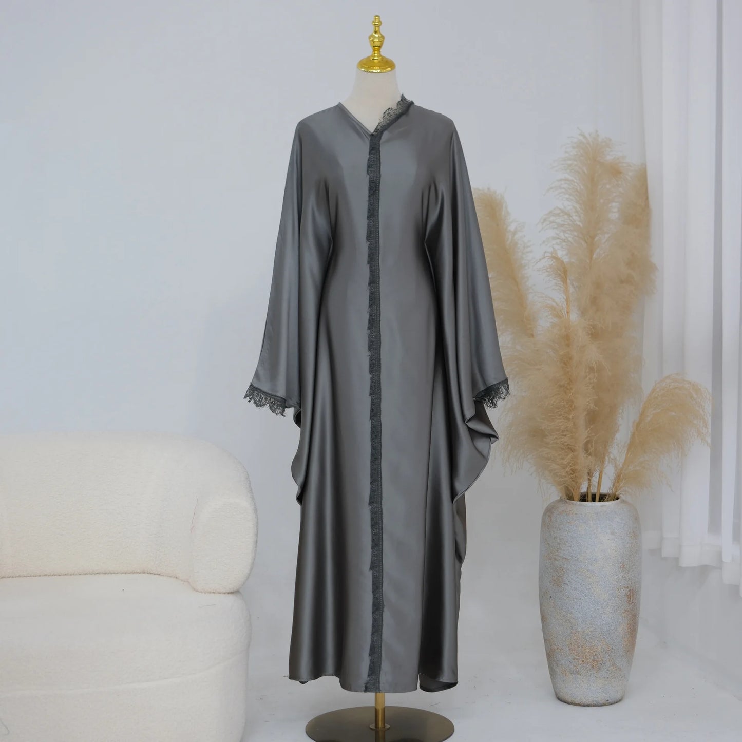2026 New Luxury Dubai Abaya for Women V-Neck Loose Fit Long Sleeve Open Front Flowy Modest Dress Muslim Abaya with Free Shipping