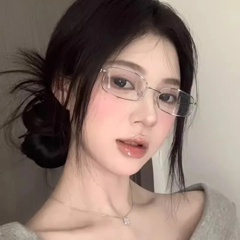 Square Metal Myopia Glasses | -0.50 to -6.00 Lens Options