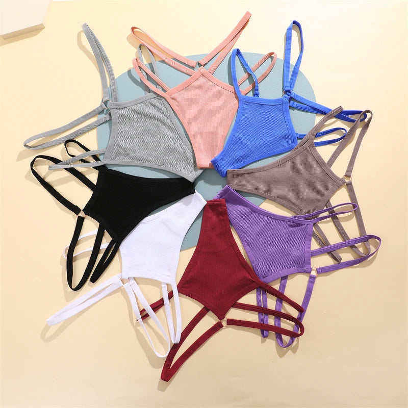 Double Strap Ring Detail Thong — Low-Rise Seamless G-String