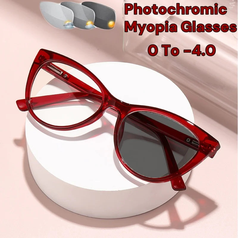 Women's Cat Eye Photochromic Glasses | Myopia Options