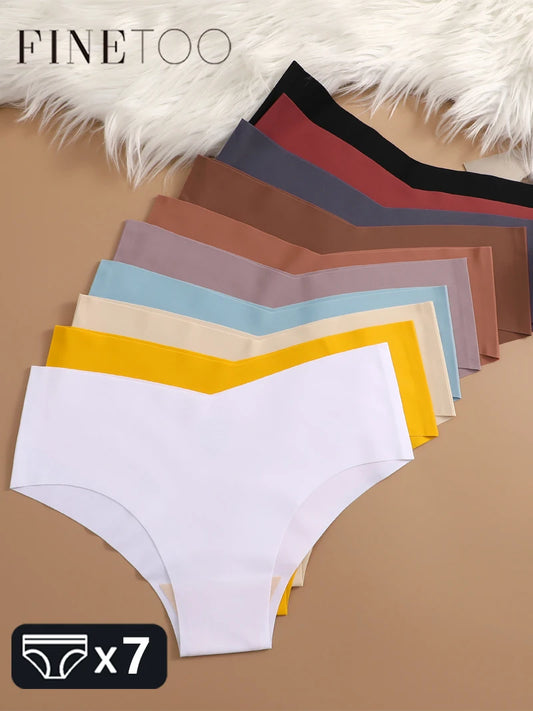 7-Pack Ultra-Thin Seamless V-Waist Briefs — No-Show Low-Rise Panties