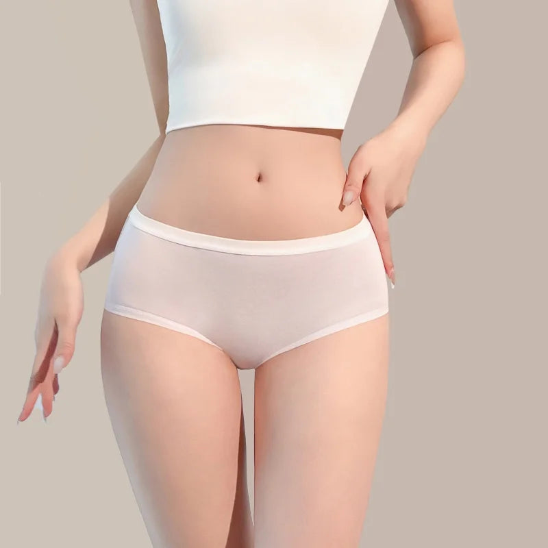 3-Pack Seamless Cotton Brief Panties – Soft Low-Rise Everyday Underwear for Women (S–XL, 8 Color Sets)