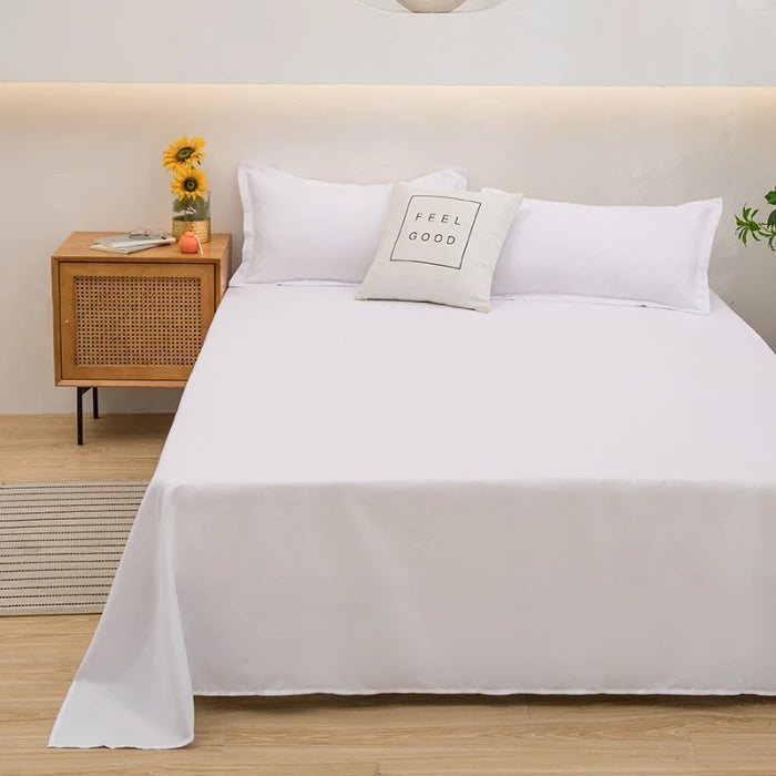 Soft Polyester Flat Bed Sheet, Solid Color Top Sheet