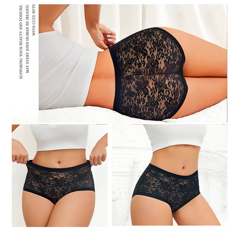 Hollow-Out Floral Lace Brief Panties – Sexy Low-Rise Underwear for Women (S–2XL, 6 Colors)