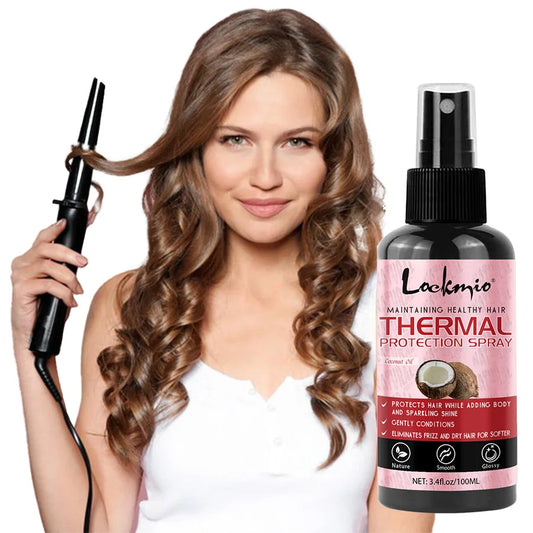 Lockmio Heat Protectant Spray for Hair – UV & Thermal Protection, Moisturizing & Shine Boost (100ml)
