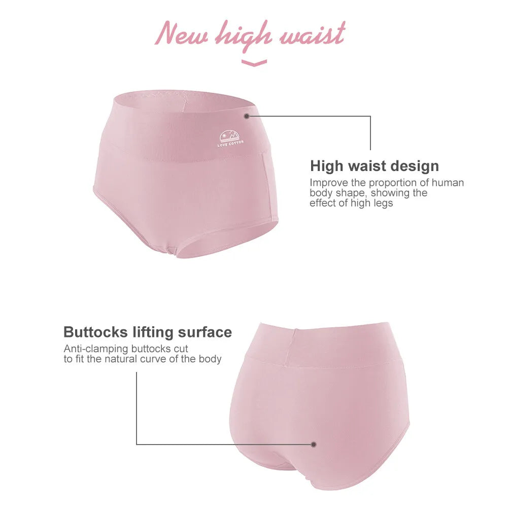Women's 5-Pack High Waist Cotton Underwear – Tummy Control, Butt Lift & Graphene Antibacterial Briefs | Sizes M-XXXL