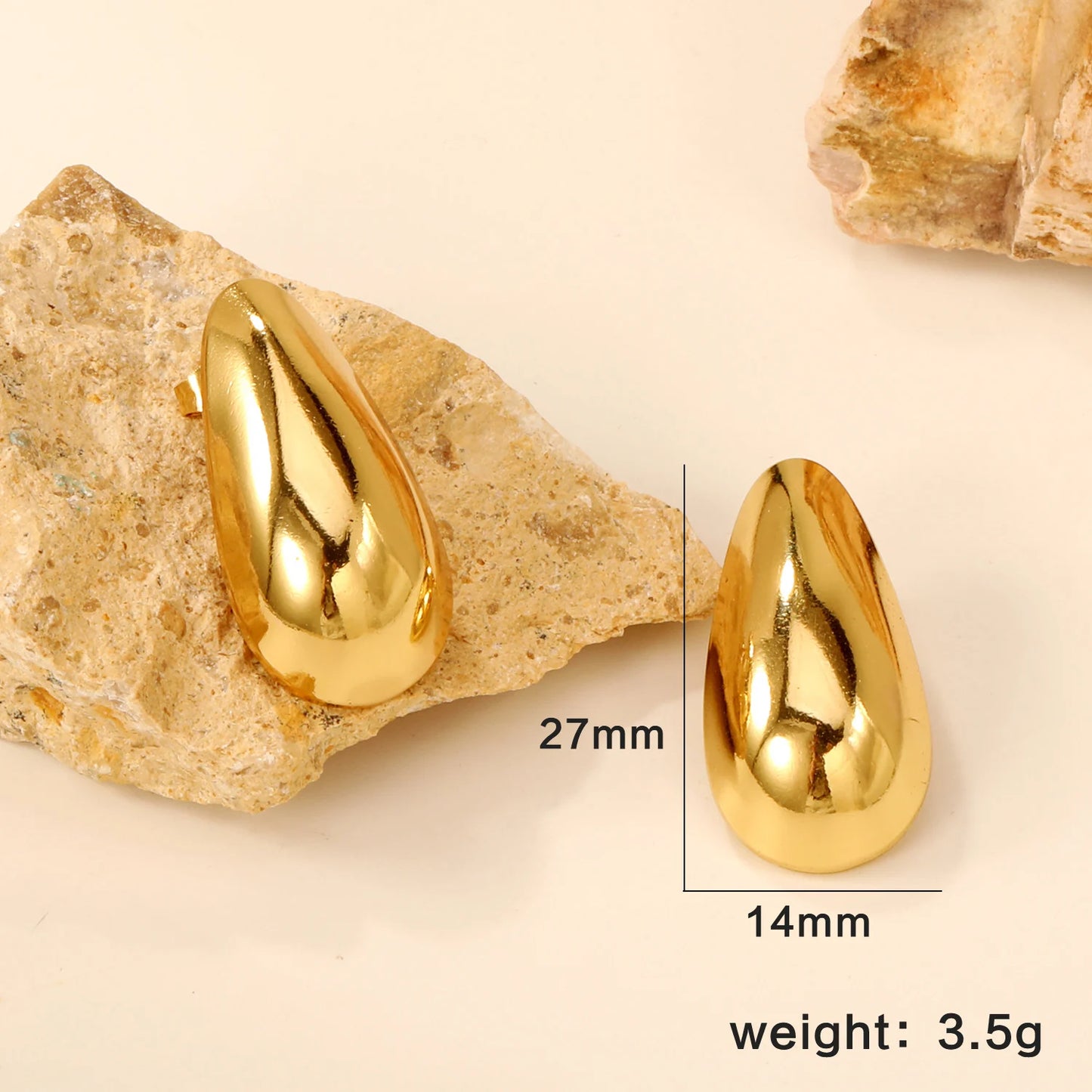 Fairy Flower Stud Earrings – 18K Gold-Plated Stainless Steel for Women