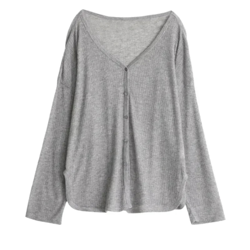 Lightweight V-Neck Button Cardigan — Sun Protection Knit | Women's Tops