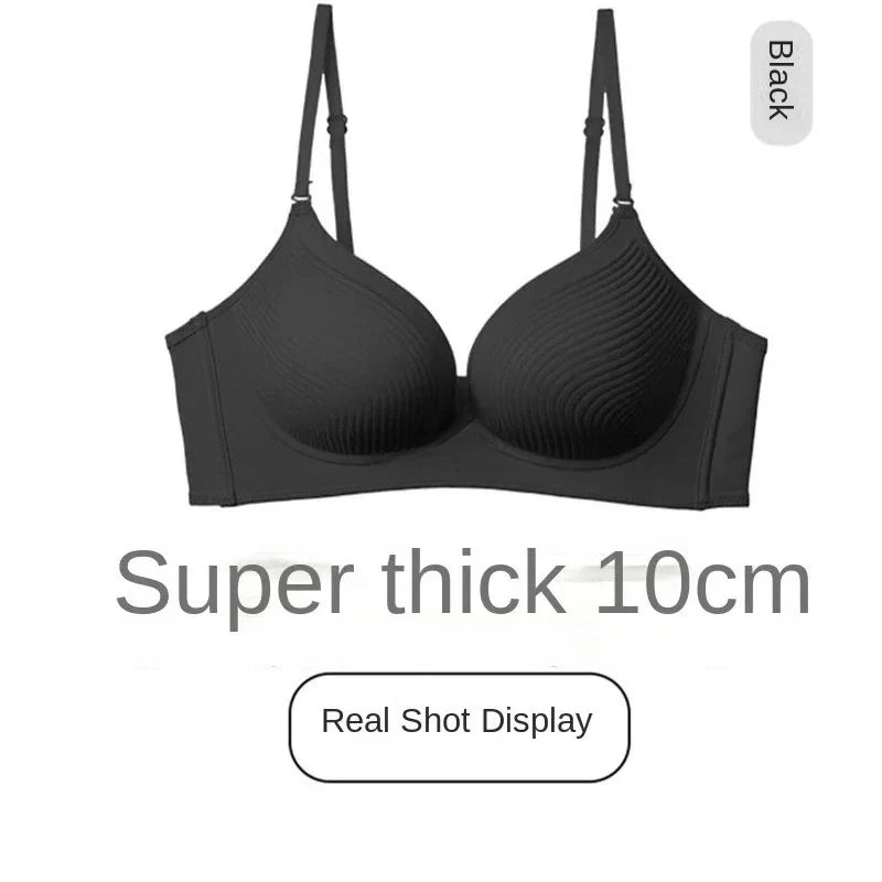 Women's 10CM Ultra Thick Push Up Bra for AA-A Cup | Seamless Invisible No-Mark Lingerie | Natural Lift & Cleavage Wire-Free Bra (32–38 / 70–85)