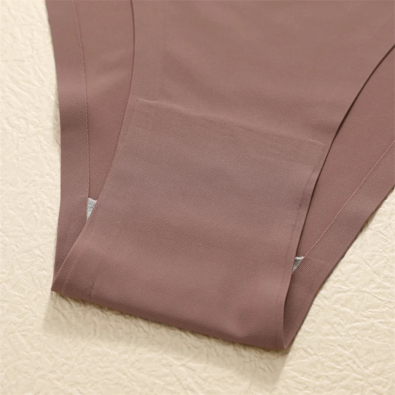 FINETOO 6Pcs Seamless Ice Silk Underwear for Women Sexy Thin Strap Briefs Girls Low Waist Breathable Panties No Trace Lingerie
