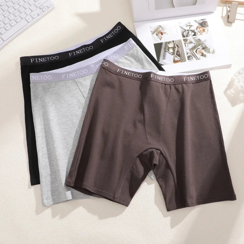 2pcs Women's High Waisted Boxer Briefs Cotton Plus Size Panties Sexy Elastic Waistband Sports Shorts Casual Comfortable Lingerie