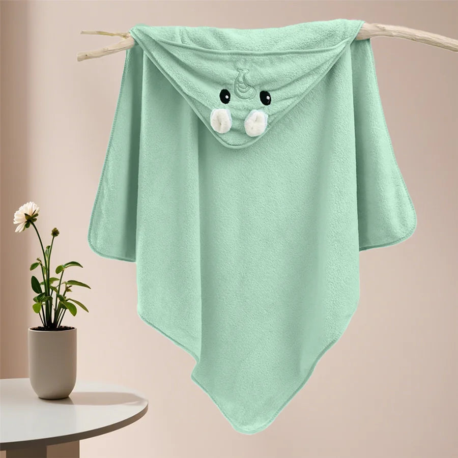 Cute Animal Baby Bath Towel – Soft, Absorbent Hooded Wrap for Newborns & Toddlers (80x80cm)
