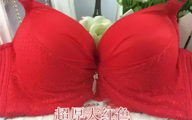 Women's 12CM Thick Padded Push Up Bra | Wide Side Wings No-Spill Wireless Bra for Small Chest (34–40)