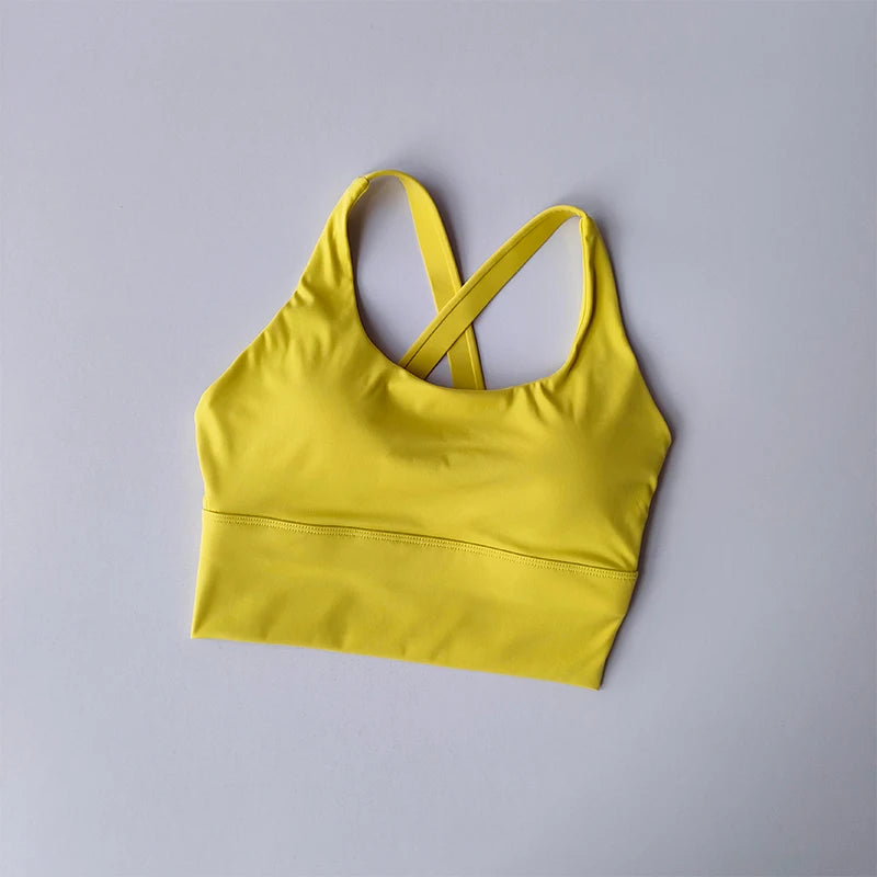Fixed Pad Sports Bra Underwear High-strength Professional Shockproof  Running Bra Gym Push Up Lingerie Yoga Fitness Bra