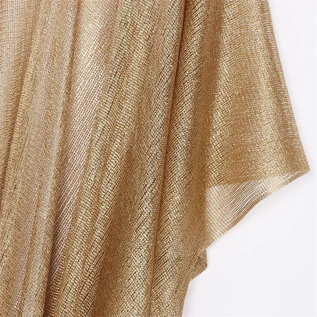 Metallic Tassel Trim Beach Cover-Up — Sheer Kimono | Women's Swimwear