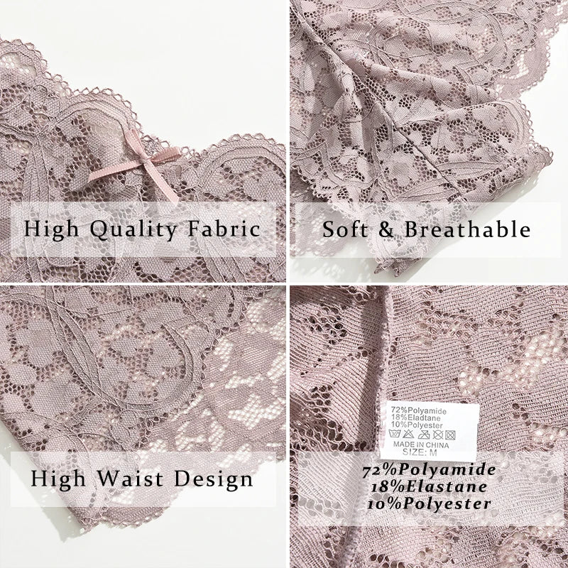 Bow-Trim Lace Boyshort Panty – Low-Rise Breathable Underwear for Women (S–XL, 6 Colors)