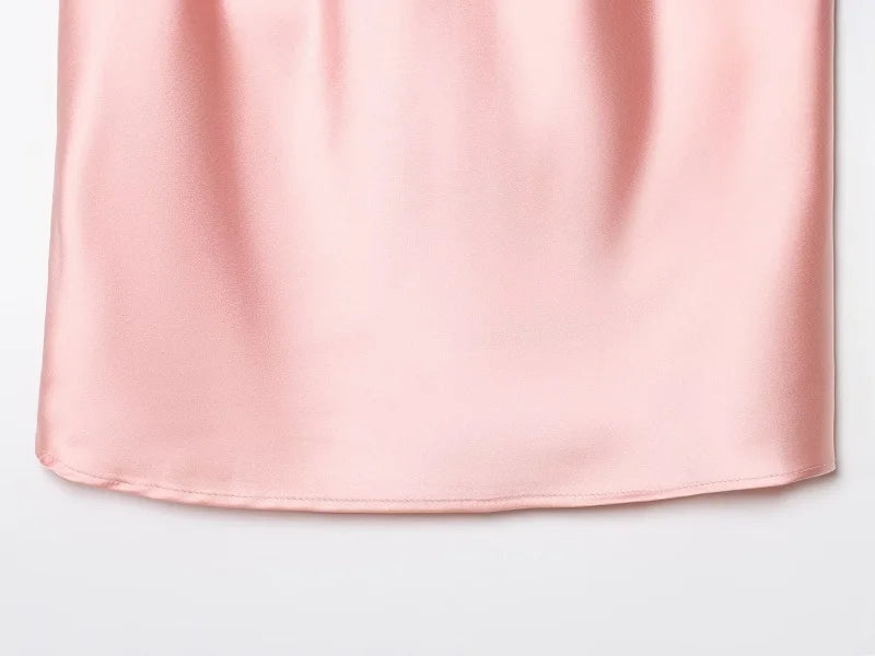 Satin Halter Cowl-Neck Backless Top — Women's Camisole
