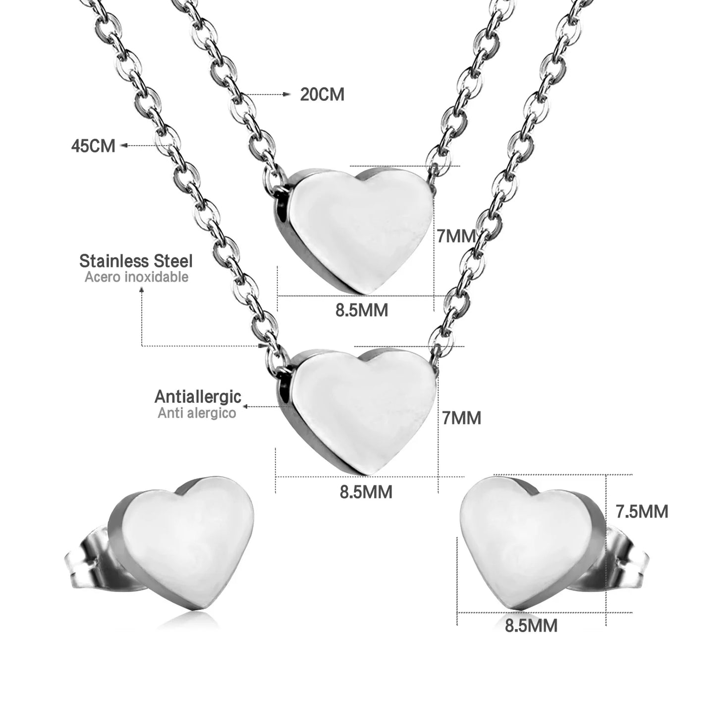 LUXUKISSKIDS Fashion Water Drop Choker Necklace Earrings Sets Stainless Steel Woman/Girls Luxury Jewelry Set Wedding Accessories