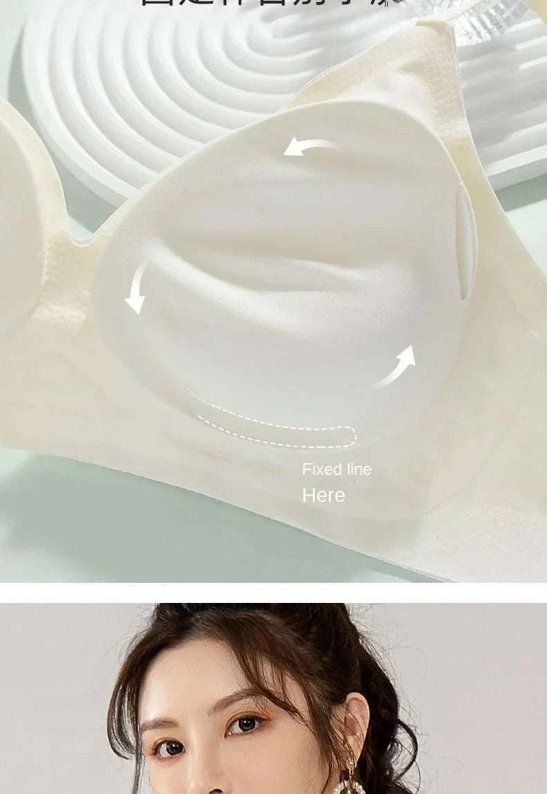 Women's Thickened Push Up Bra for Small Chest | Wireless Seamless Invisible Lift Bra (32–38, A–B Cup)